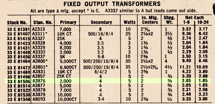 Page from Lafayette Catalog