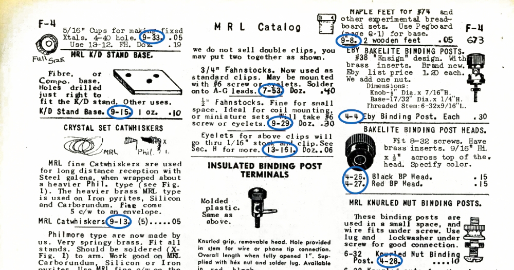 MRL catalog numbers