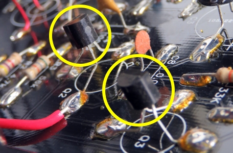 two 2SC458 transistors