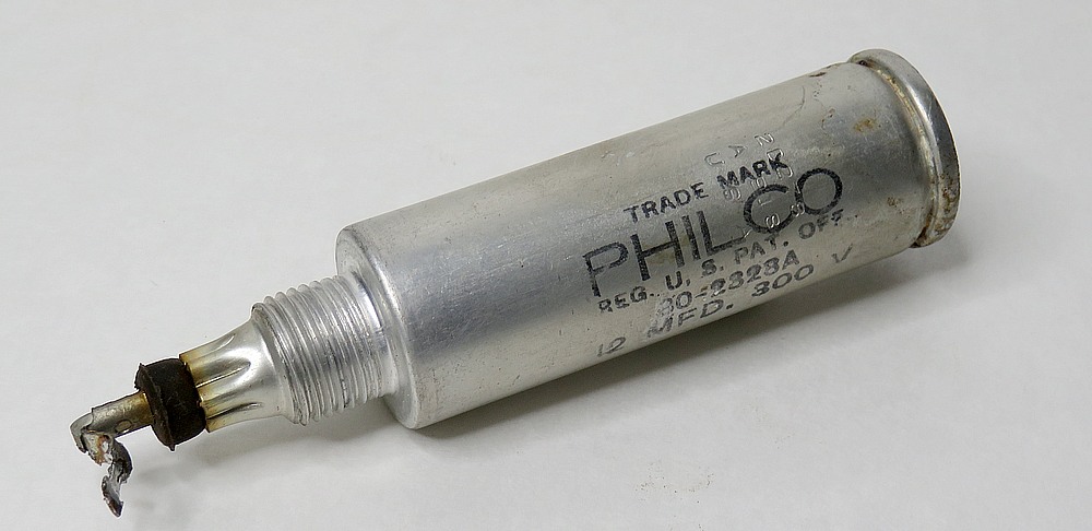 Philco wet electrolytic filter capacitor