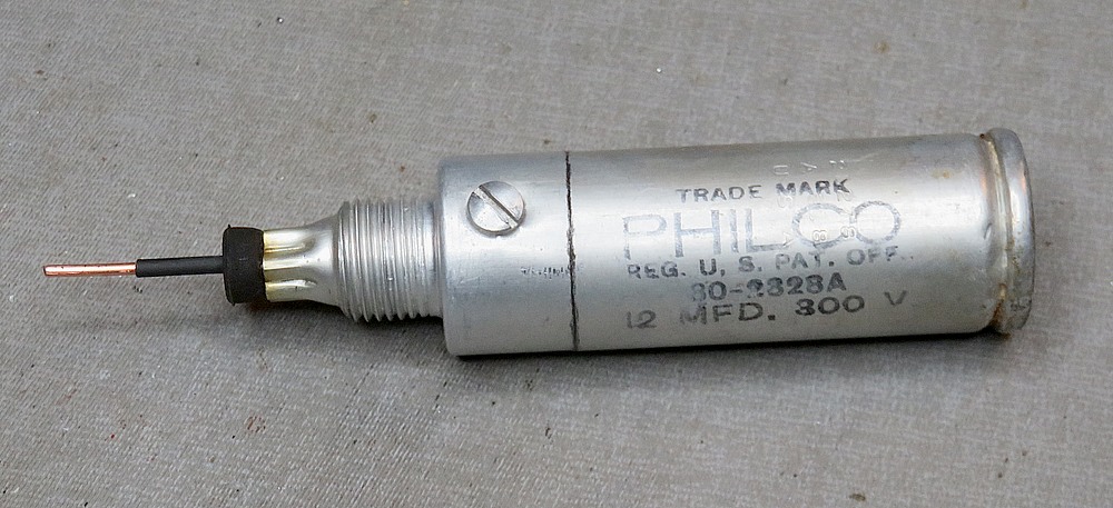 Philco wet electrolytic filter capacitor