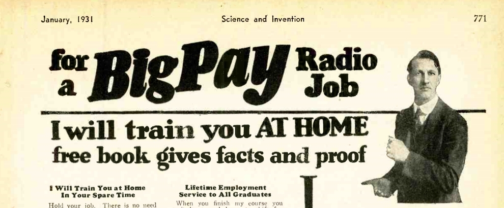 NRI advertisement 1931